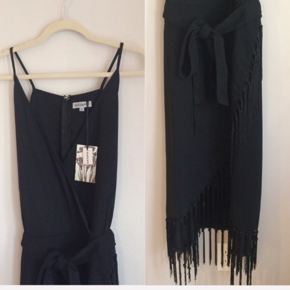 NWT Asos Curve Fringe Hem Wrap Dress - Picture 7 of 8